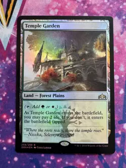 Temple Garden Foil GRN 258 MTG NM Rare Dual Land Guilds of Ravnica - Image 1