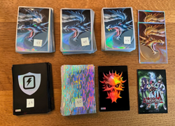 Yu-Gi-Oh Small Size 217 Card Sleeves Dragon/Halo Mixed Lot Loose 1990’s Used - Image 2