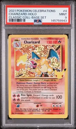 2021 POKEMON CELEBRATIONS CLASSIC COLLECTION #4 CHARIZARD-HOLO PSA 9 - Image 1