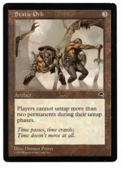 Magic the Gathering MTG Card: Static Orb Tempest Rare! EX - Image 1