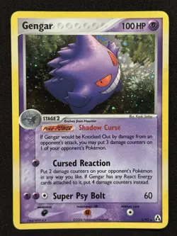 Pokemon Gengar TCG Card 5/92 EX Legend Maker Holo Rare NM-LP SWIRL - Image 1
