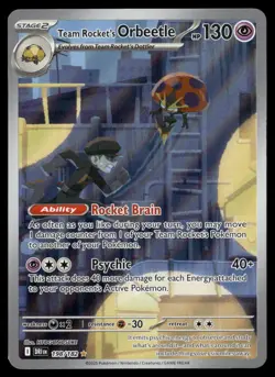 Team Rocket's Orbeetle 198/182 Illustration Rare Destined Rivals Pokemon NM/M - Image 1
