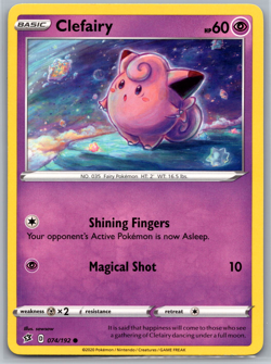 Clefairy Common SWSH02: Rebel Clash 074/192 NM - Pokemon TCG! - Image 1