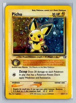 Pichu 12/111 Rare Neo Genesis Pokemon Unlimited Holo MP - Image 1