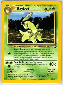 Bayleef 29/111 Uncommon Neo Genesis Pokemon Unlimited Lightly Played - Image 1