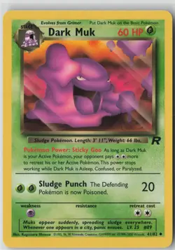 Dark Muk 41/82 Uncommon Team Rocket Pokemon Unlimited Near Mint - Image 1
