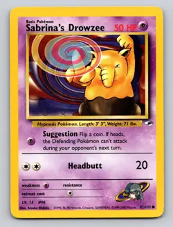 Sabrina's Drowzee 92/132 Common Gym Heroes Pokemon Unlimited MP - Image 1