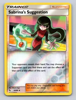 Sabrina's Suggestion 65/68 Uncommon Hidden Fates Pokemon Reverse Holo NM - Image 1
