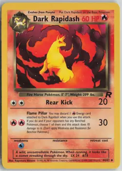 Dark Rapidash 44/82 Uncommon Team Rocket Pokemon Unlimited Near Mint - Image 1