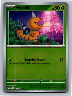 Weedle 001/086 Common Chaos Rising Pokemon Reverse Holo Near Mint - Image 1