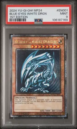 PSA 9 MINT Blue-Eyes White Dragon MP24-EN001 QCR 1st Edition *7169 Yugioh - Image 1