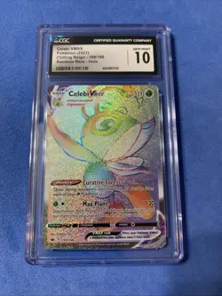 Pokemon TCG Celebi Vmax 2021 CGC 10 Chilling Reign Rainbow Rare 199/188 Holo - Image 1