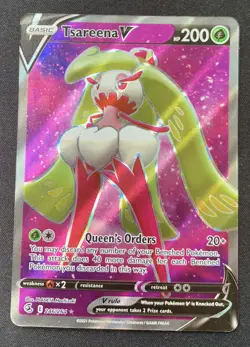 Tsareena V 246/264 Fusion Strike Full Art Ultra Rare Holo Pokemon TCG Card NM - Image 1
