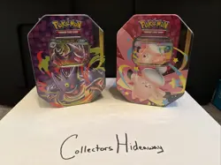 Pokemon TCG Mega Moonlit Tin Lot of 2 Factory Sealed Gengar Ex & Clefable Ex - Image 1