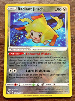HOLO Radiant Jirachi 120/195 - 2022 Pokemon Silver Tempest Rare Card - CLEAN NM - Image 1