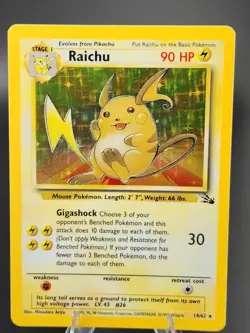 Pokemon TCG Raichu 14/62 Fossil Unlimited Holo Rare English LP-NM - Image 1