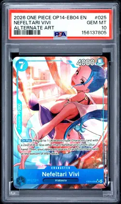 2026 ONE PIECE OP14-EB04-THE AZURE SEA'S SEVEN #025 NEFELTARI VIVI PSA 10 - Image 1