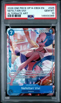 2026 ONE PIECE OP14-EB04-THE AZURE SEA'S SEVEN #025 NEFELTARI VIVI PSA 10 - Image 1