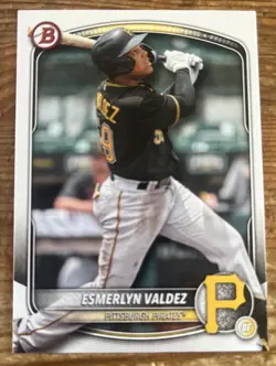 Esmerlyn Valdez Rookie Card Lot of 3 Bowman Draft Prospects Pittsburgh Pirates - Image 2