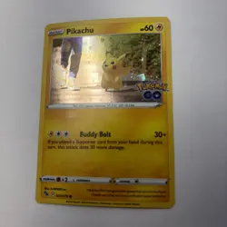 Pikachu 27/78 Pokemon GO Stamped Cosmos Holo Rare Pokemon Card SWIRL - Image 1