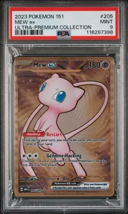 2023 POKEMON 151 ULTRA-PREMIUM COLLECTION #205 MEW ex METAL CARD PSA 9 - Image 1