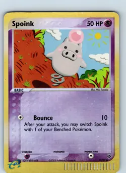 Pokemon Card Spoink 73/97 Reverse Holo EX Dragon Lightly Played - Image 1