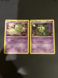 Solosis 42/101 & Duosion 43/101 B&W Plasma Blast 2013 Evolution Pokemon Card Set - Image 1