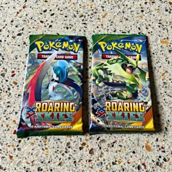 Pokemon TCG Roaring Skies Booster Pack Lot (2 Packs, 10 Cards Each) 2015 - Image 1