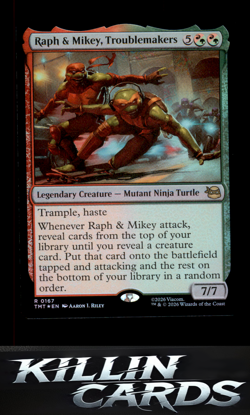 Foil Raph & Mikey, Troublemakers 167 Magic R Teenage Mutant Ninja Turtles Card N - Image 1