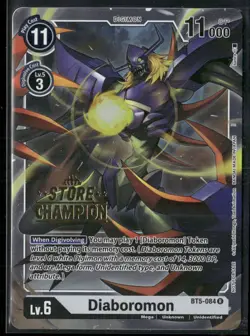 Digimon Card Game CCG Diaboromon BT5-084 R Foil Store Champion - Image 1