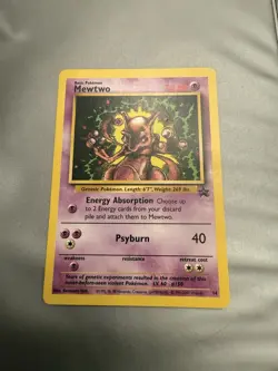 Pokemon TCG Mewtwo Black Star Movie Promo Card 14 2000 NM Vintage WOTC - Image 1