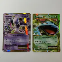 Lot Of 2 Pokemon XY Evolutions EX Cards Venusaur & Mewtwo 2016 Nintendo MP Con - Image 1