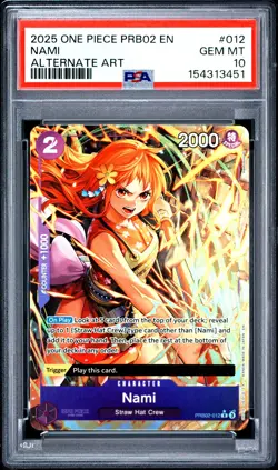 2025 ONE PIECE PRB02-PREMIUM BOOSTER -ONE PIECE CARD THE BEST- VOL.2 NAMI PSA 10 - Image 1