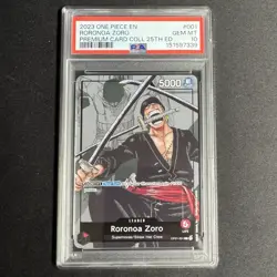 PSA 10 Roronoa Zoro OP01-001 25th Anniversary Premium Card Collection One Piece - Image 1