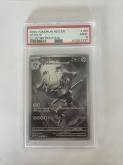 2025 POKEMON MEG EN-MEGA EVOLUTION ILLUSTRATION RARE #150 STEELIX PSA 9 - Image 1