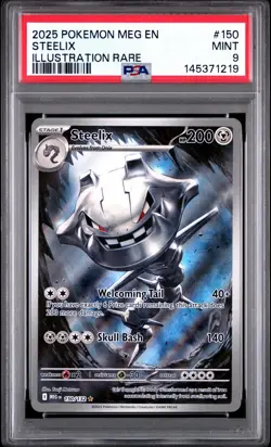 2025 POKEMON MEG EN-MEGA EVOLUTION ILLUSTRATION RARE #150 STEELIX PSA 9 - Image 1