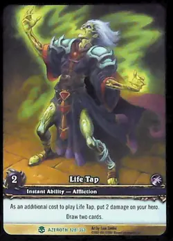 World of Warcraft TCG Life Tap (Extended Art) - Heroes of Azeroth 128/361 - Image 1