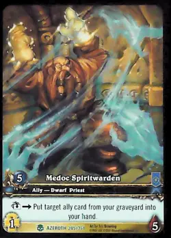 World of Warcraft TCG Medoc Spiritwarden (Extended Art) - Heroes of Azeroth 205/ - Image 1
