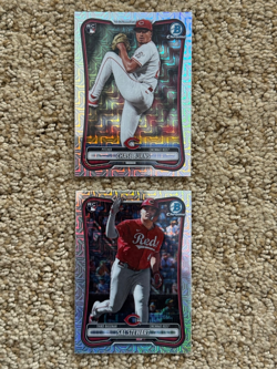 2026 Bowman REDS Chrome Mojo Refractor Lot (2) Sal Stewart RC & Chase Burns RC - Image 1