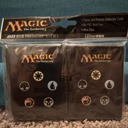 Ultra Pro Magic the Gathering 5 Mana Symbol Sleeves | 2008| 80-Pack Protectors - Image 1