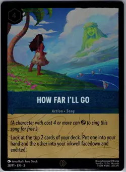How Far I'll Go 28/P1 Foil Disney Lorcana Promo Cards - Lorcana - NM - Image 1