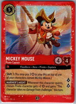 Mickey Mouse - Pirate Captain 18/P2 Foil Disney Lorcana Promo Cards - NM - Image 1