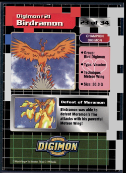 1999 Digimon TCG | Birdramon | Card #21 | DP 350 | LP - Image 2