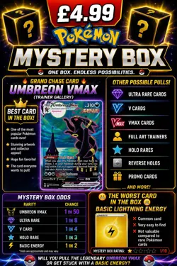 Pokemon TCG Mystery Box Pack Umbreon VMAX V Full Art Ultra Rare Promo - Image 1