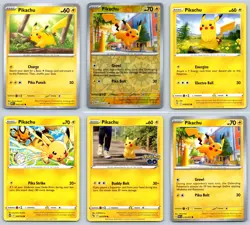 (6) Pikachu Pokemon Card Lot Reverse Holo English TCG Collection - Image 1