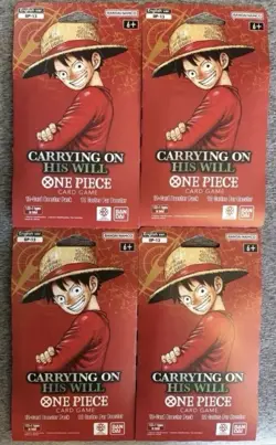 One Piece OP-13 Sleeved Booster Packs Carrying On His Will | Lot of 4 - SEALED - Image 1
