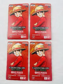 (x4) One Piece TCG: Carrying On His Will Sleeved Booster Pack Lot OP-13 ENGLISH - Image 1