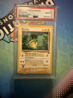POKEMON CARD PIKACHU 27 BLACK STAR PROMO #27 GRADED PSA 10 GEM MINT VINTAGE WOTC - Image 1