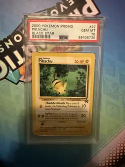 POKEMON CARD PIKACHU 27 BLACK STAR PROMO #27 GRADED PSA 10 GEM MINT VINTAGE WOTC - Image 3
