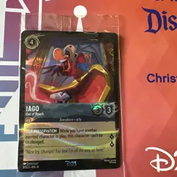 2025 Disney Lorcana D23 Promo Iago 8/D23 Gold Member Exclusive Foil Card Sealed - Image 1